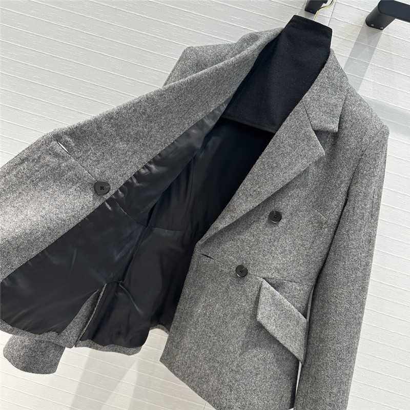 D10r grey double-breasted suit jacket replicas clothes