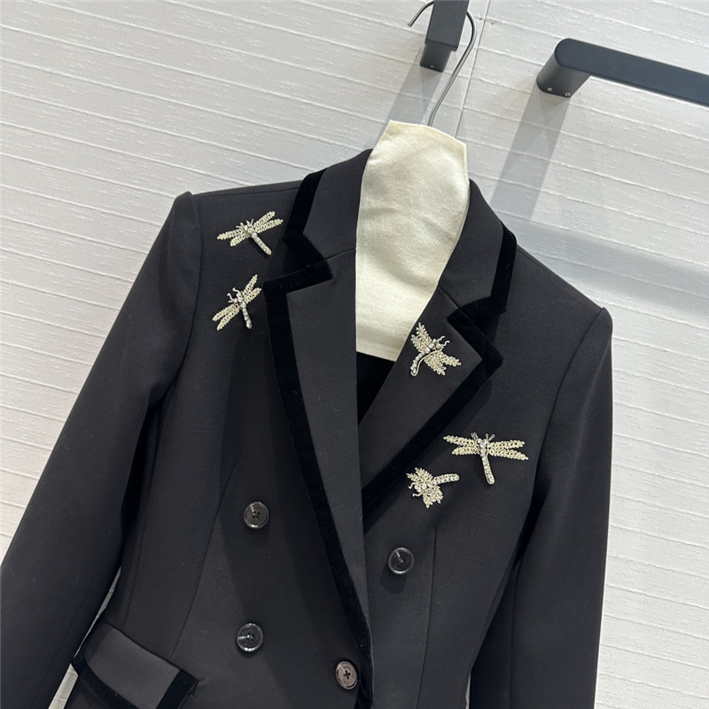 D10r velvet trim double breasted suit jacket replica d&g clothing