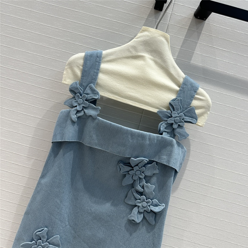 Va1e*ntin0 suspender tube top denim skirt replica clothes