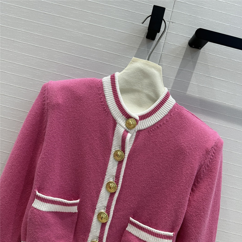 Balmain gold button knitted short cardigan replica clothes