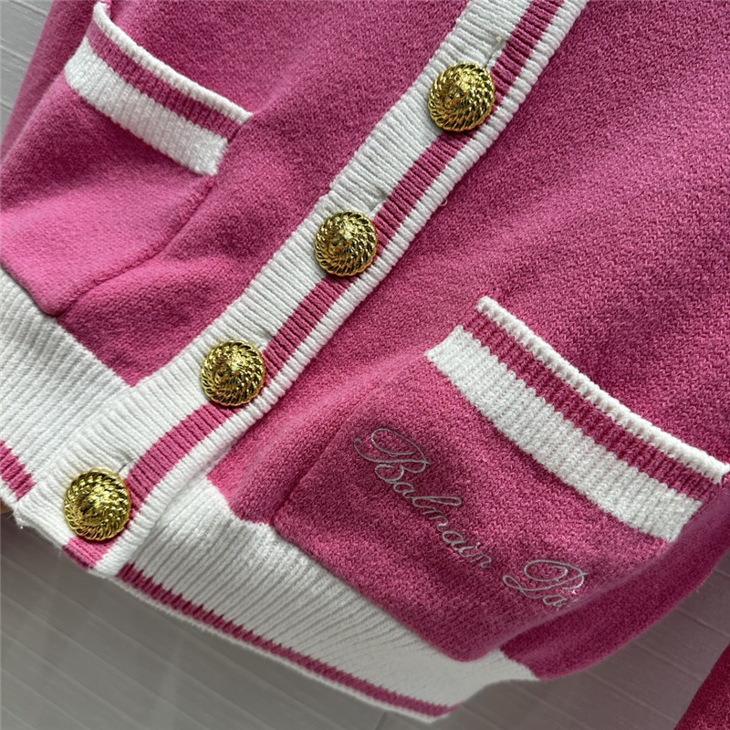 Balmain gold button knitted short cardigan replica clothes