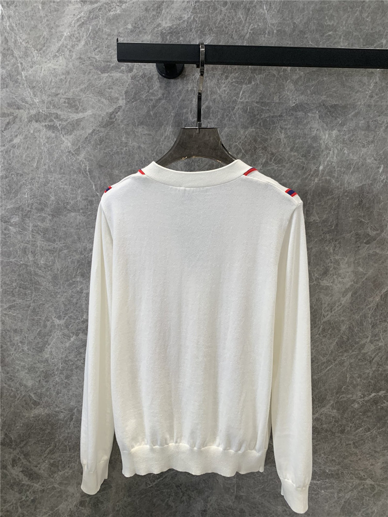 Pra*a contrast vertical striped knitted cardigan replica clothing