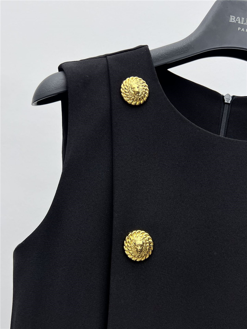 Balmain gold button little black dress replica d&g clothing