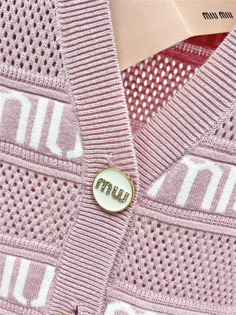 M1um1u letter jacquard cardigan replica d&g clothing