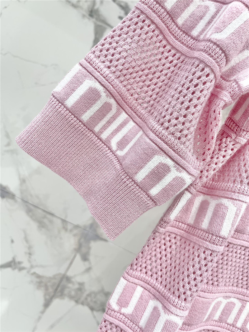 M1um1u letter jacquard cardigan replica d&g clothing