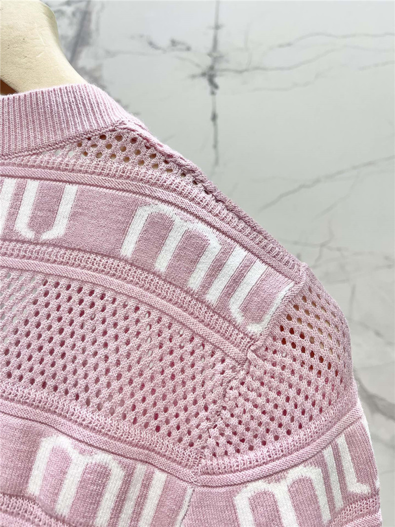 M1um1u letter jacquard cardigan replica d&g clothing