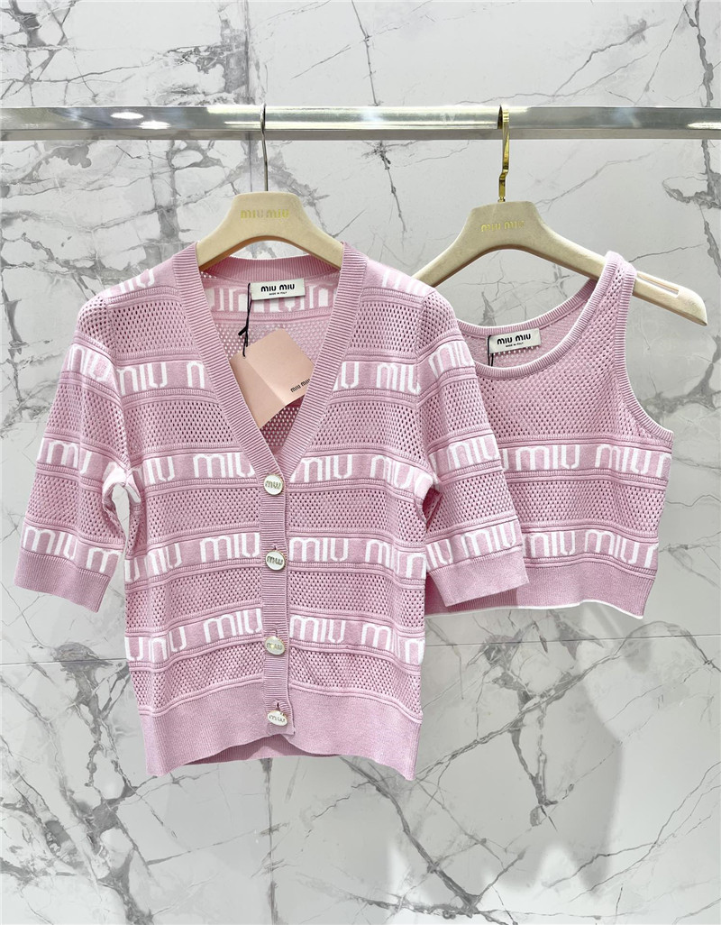 M1um1u letter jacquard vest replica clothing sites