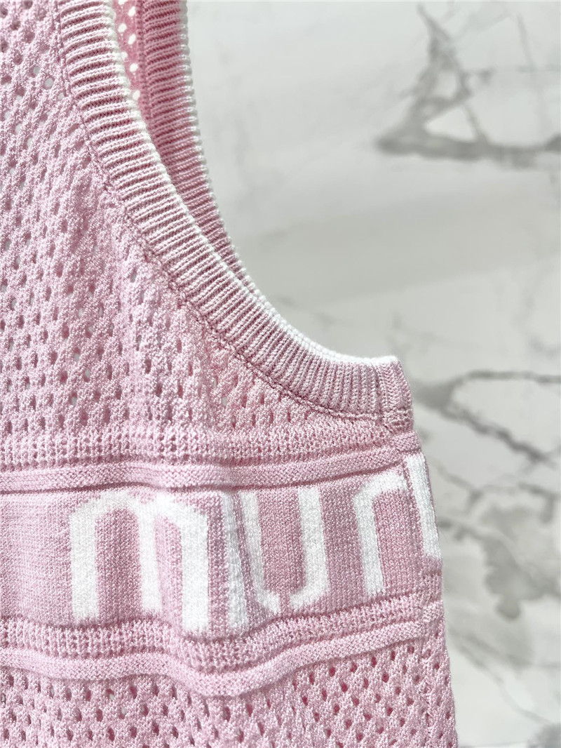 M1um1u letter jacquard vest replica clothing sites