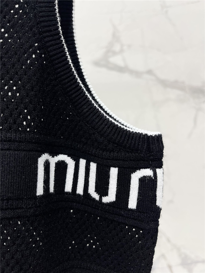 M1um1u letter jacquard vest replica clothing sites