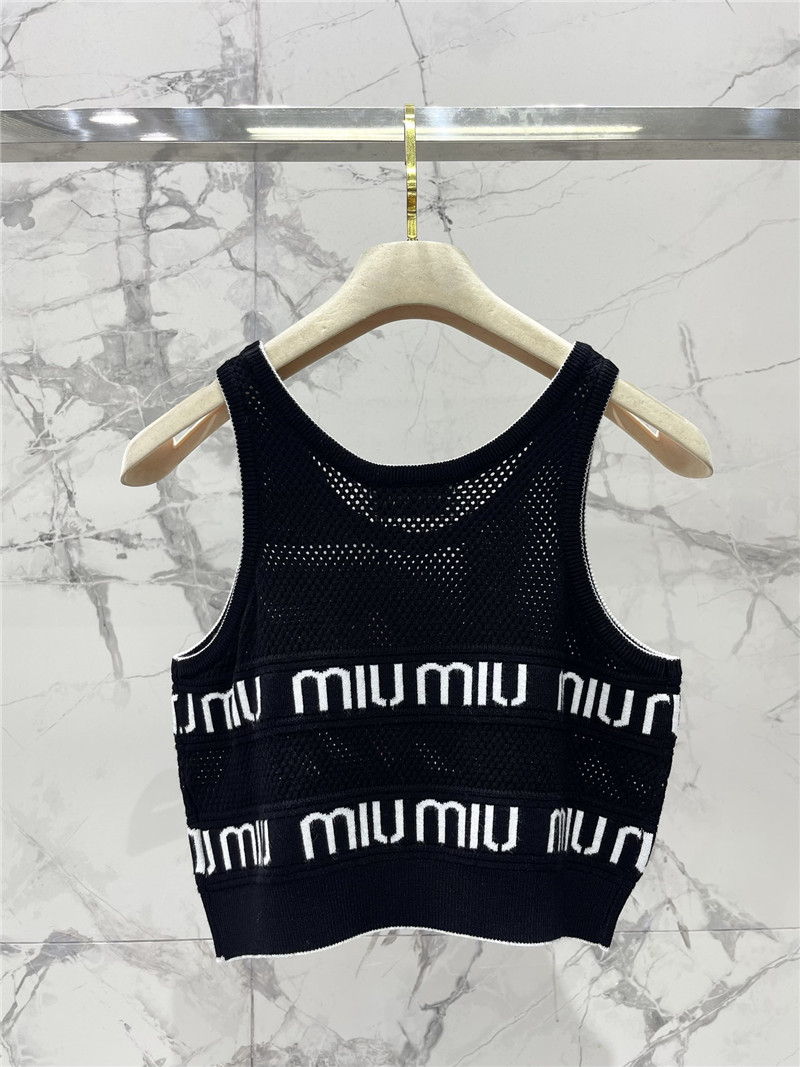 M1um1u letter jacquard vest replica clothing sites