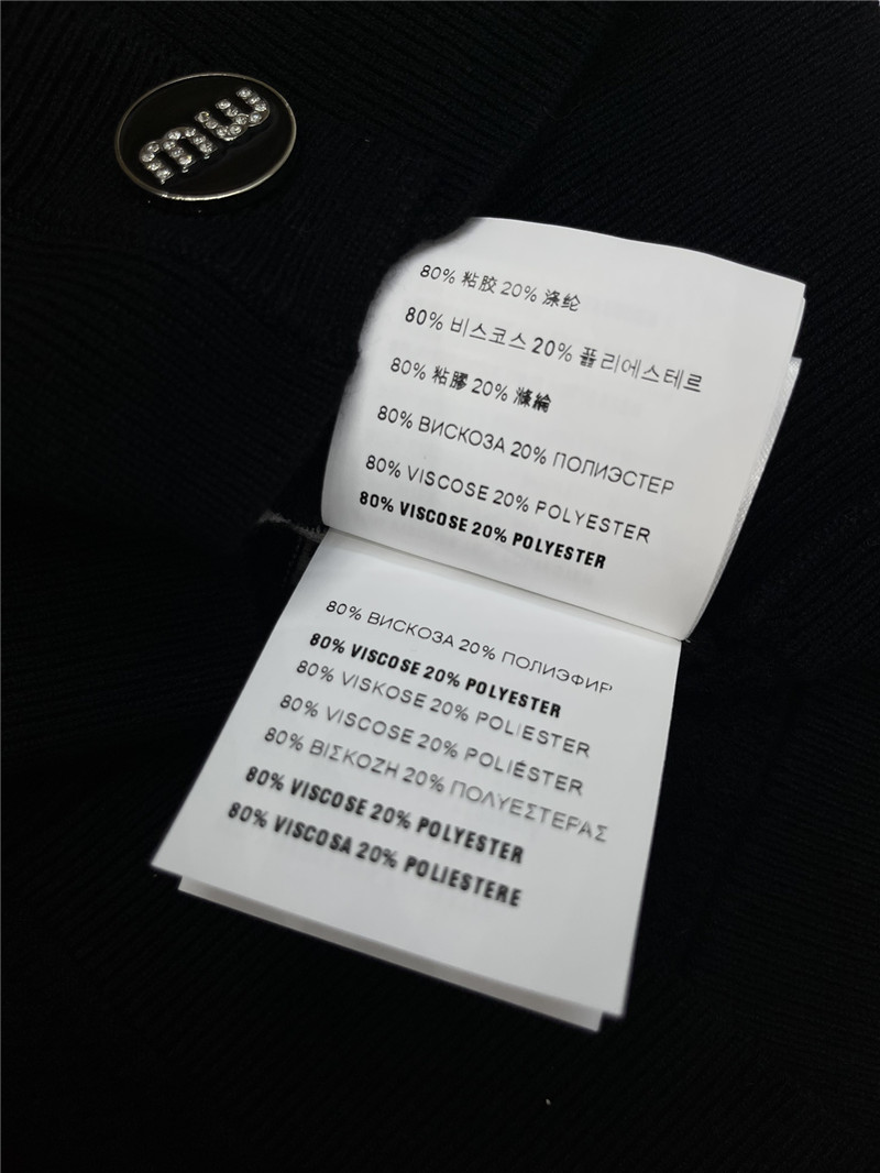 Miu Miu Black White Striped Knit Short-sleeved Shirt