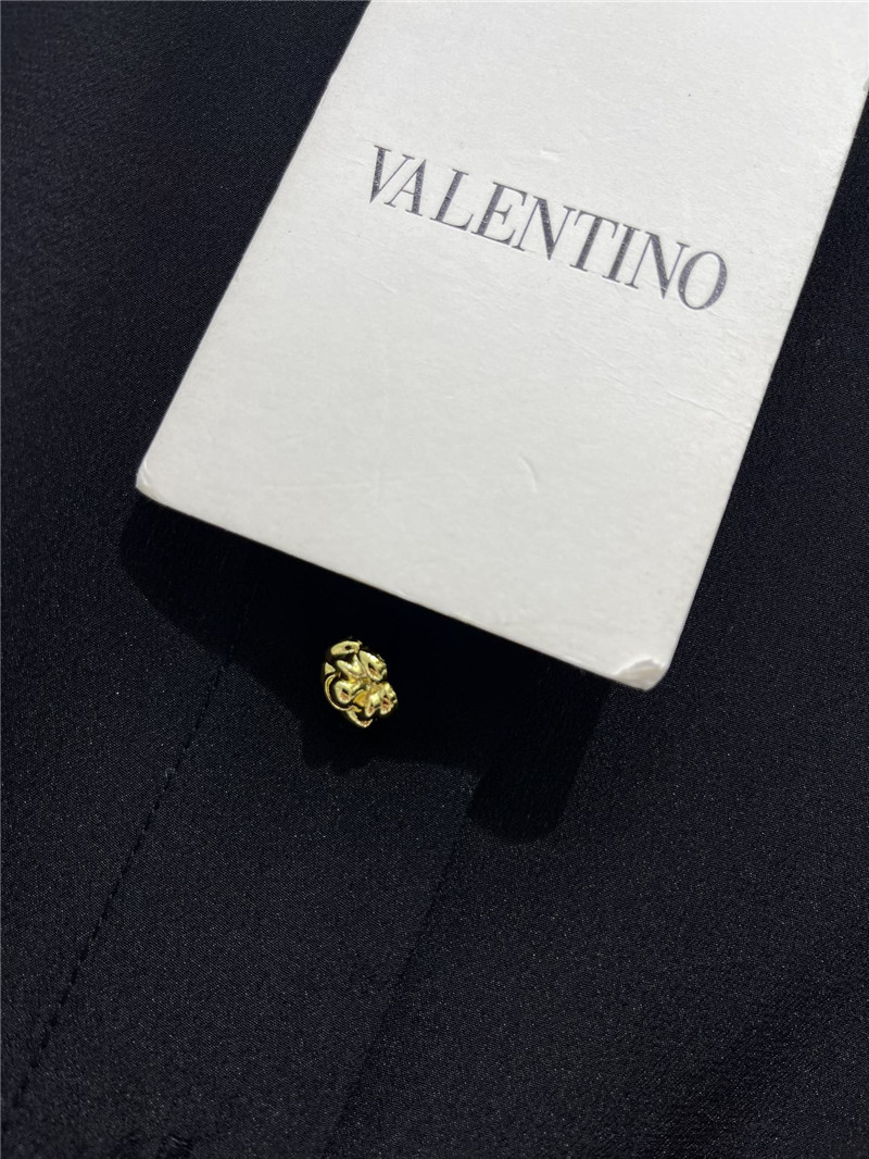 Va1e*ntin0 irregular pleated v-neck silk shirt replica d&g clothing