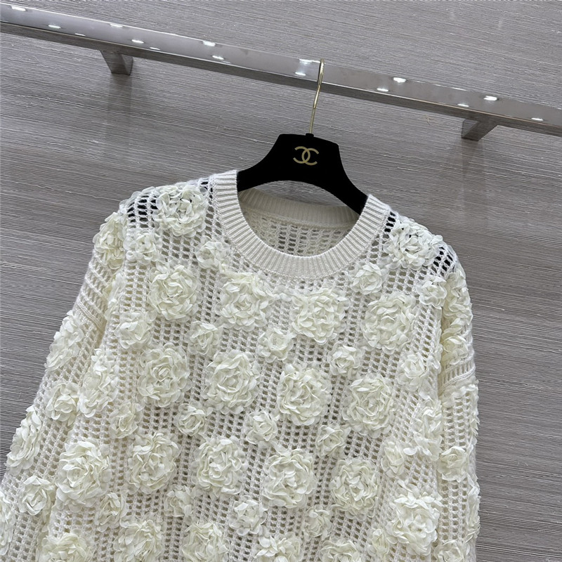 Ce1i*e 3d flower knitted top replica clothes
