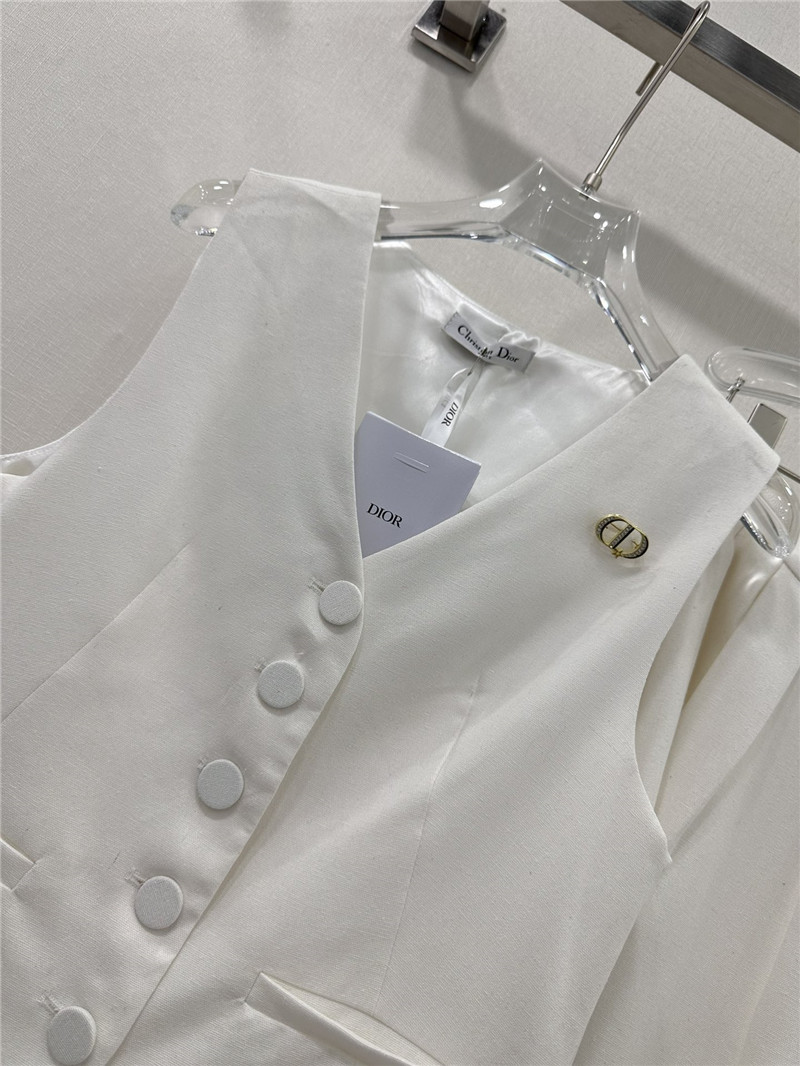 D10r v-neck vest skirt cotton and linen suit replica clothing