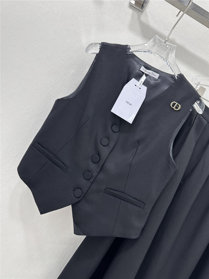 D10r v-neck vest skirt cotton and linen suit replica clothing