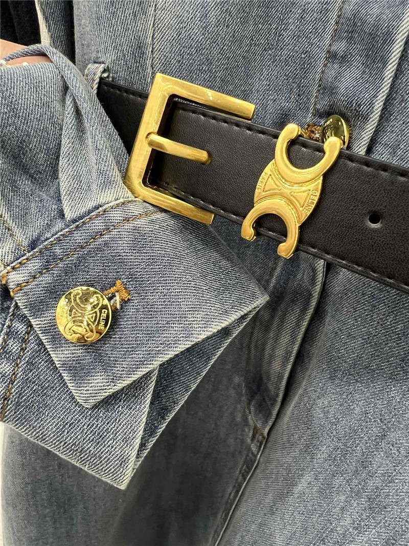 Ce1i*e denim long sleeve dress replica clothes