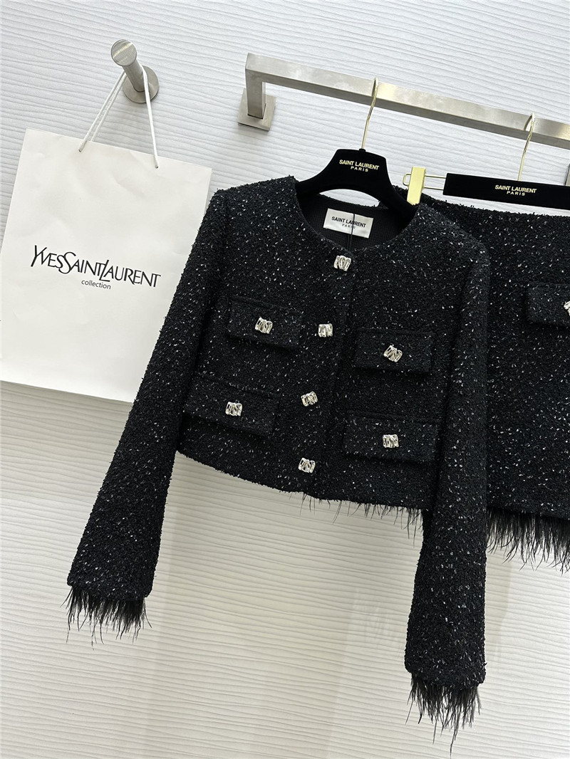 Y51 soft tweed jacket + sequined skirt set replicas clothes