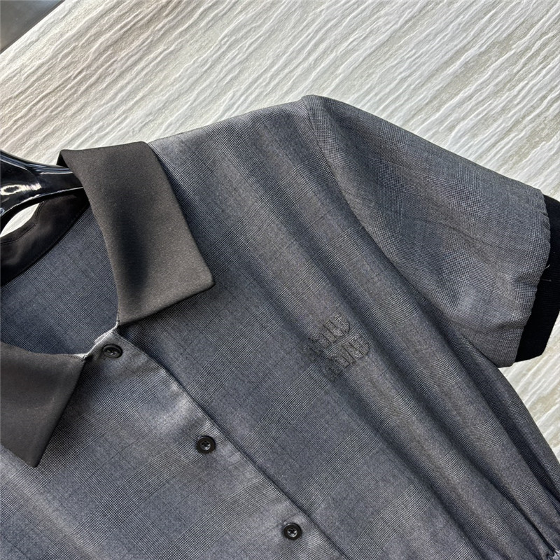 M1um1u lapel pleated drawstring dress replica d&g clothing