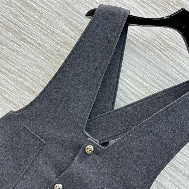Ce1i*e high-grade grey wool overalls skirt replica designer clothes