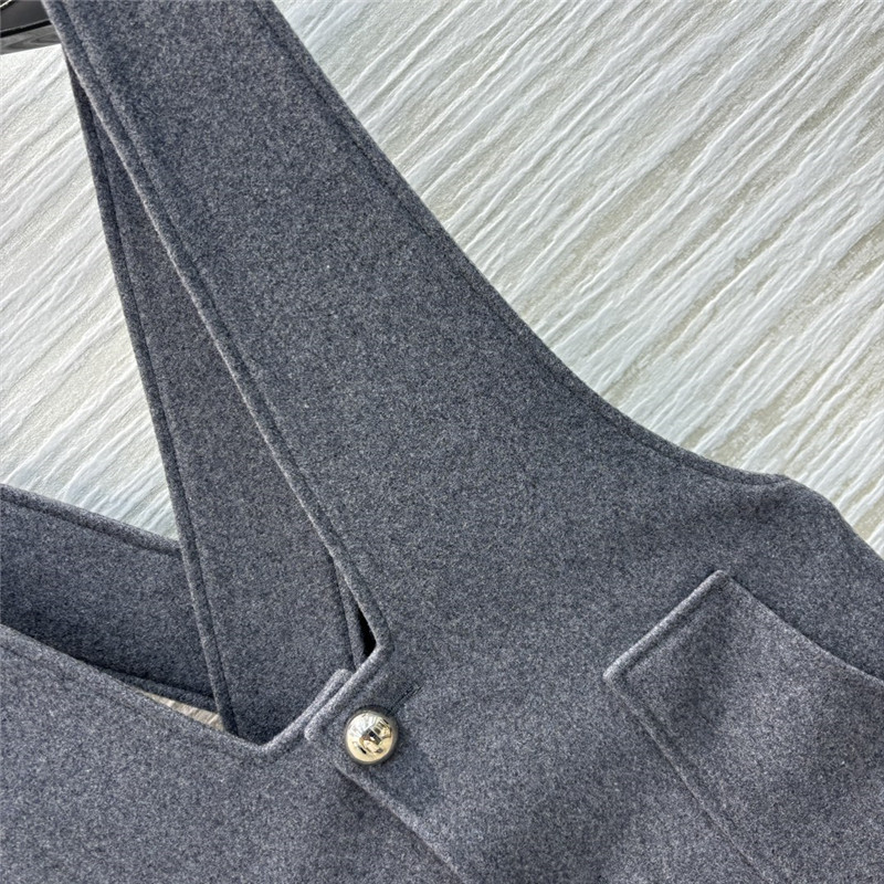Ce1i*e high-grade grey wool overalls skirt replica designer clothes