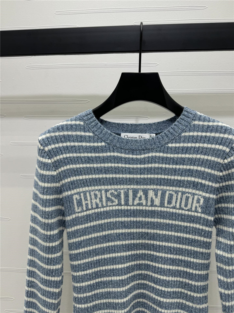 D10r striped jacquard letter knitted long sleeve replica clothing