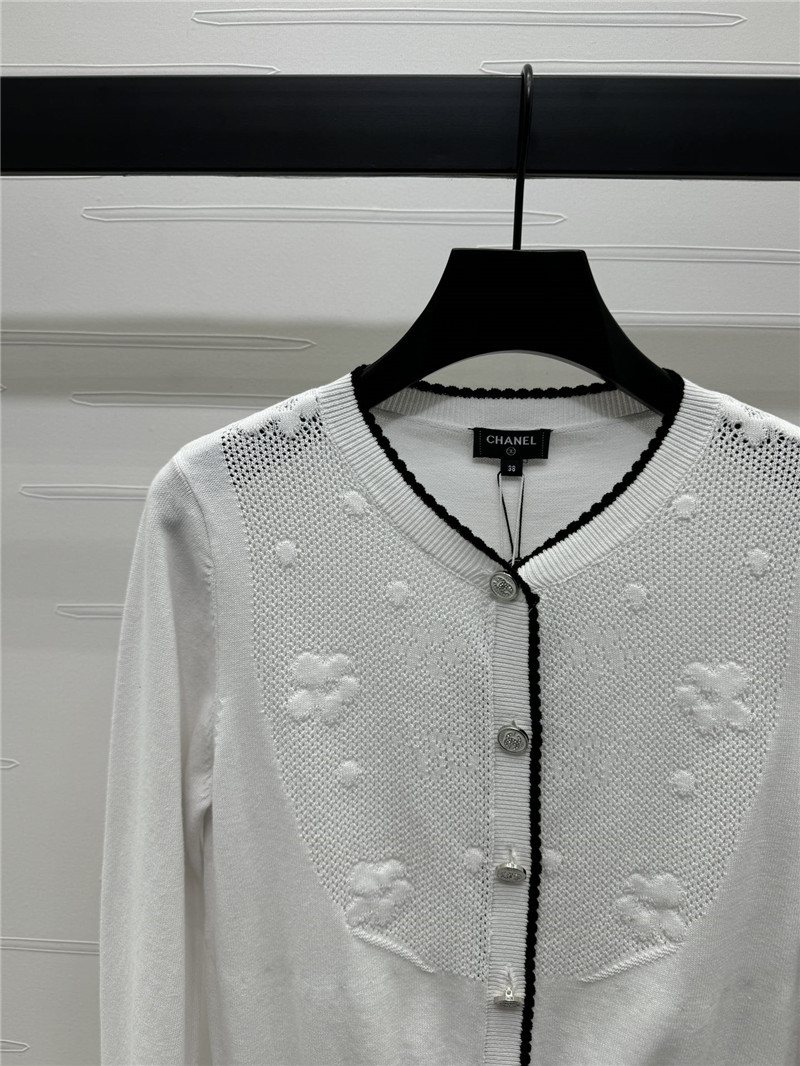 Ch**el jacquard knitted v-neck cardigan replica clothes