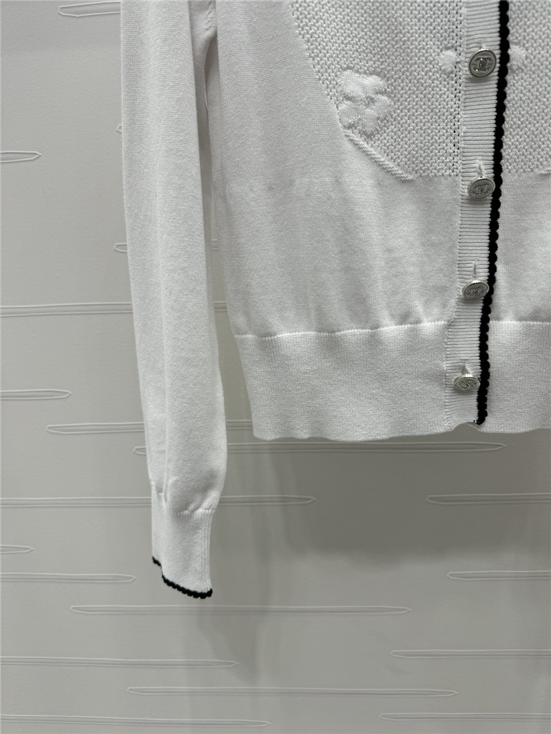 Ch**el jacquard knitted v-neck cardigan replica clothes