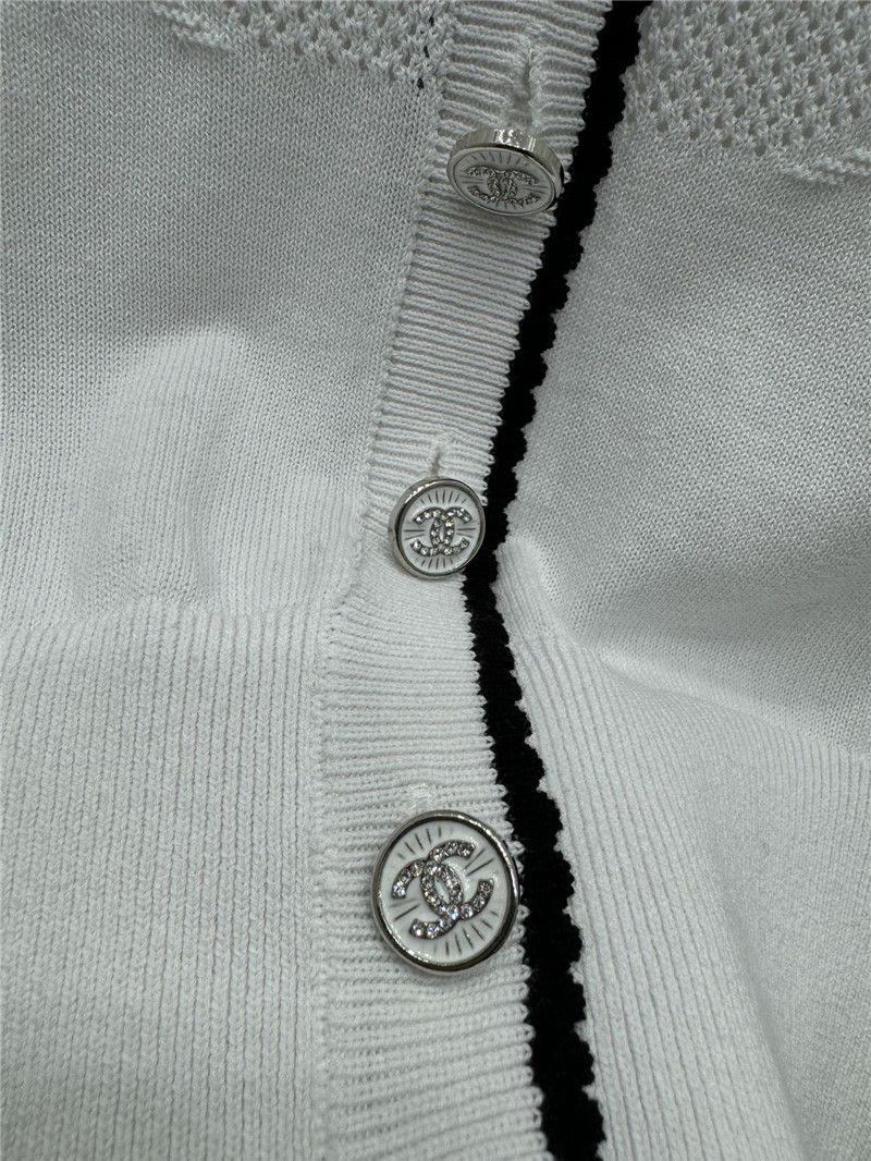 Ch**el jacquard knitted v-neck cardigan replica clothes