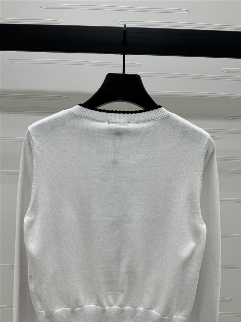 Ch**el jacquard knitted v-neck cardigan replica clothes