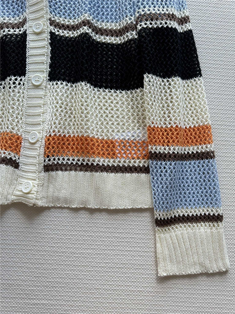 D10r v neck color block cardigan replica designer clothes