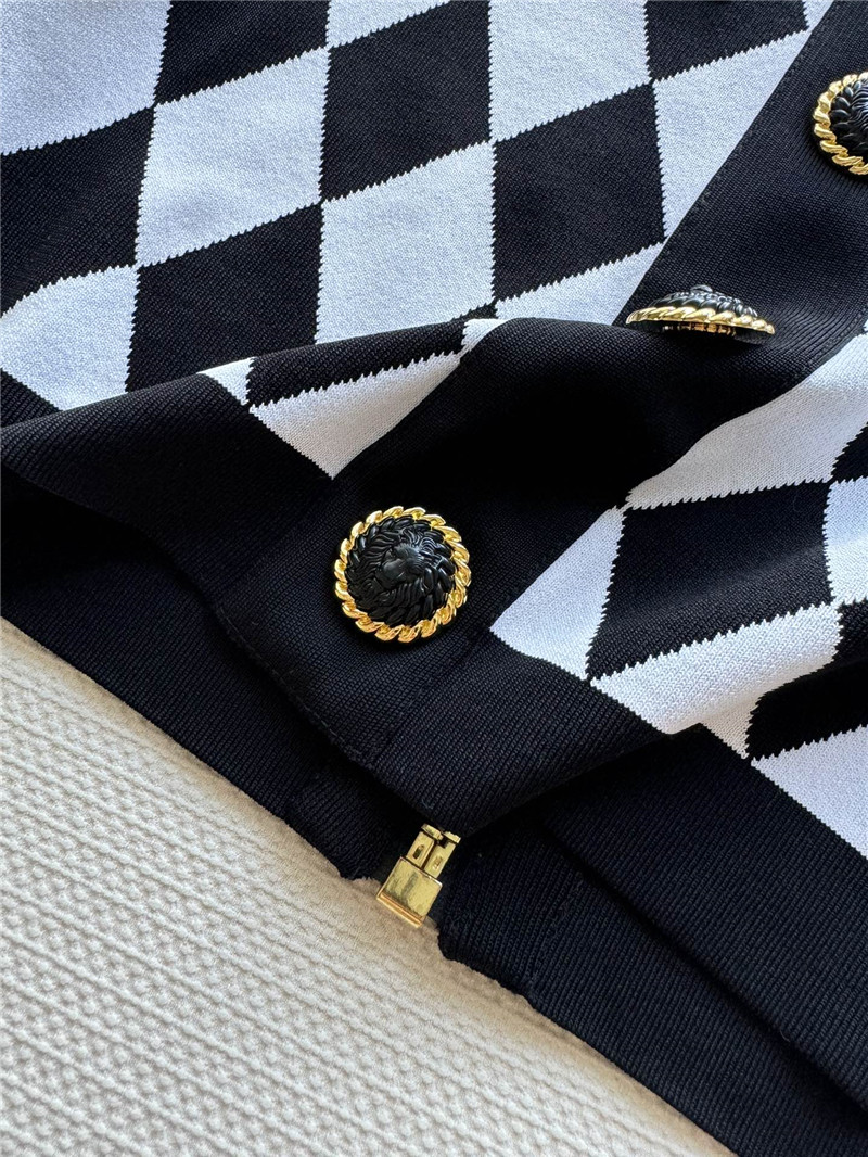 balmain black and white D1am0nd cardigan replica clothes