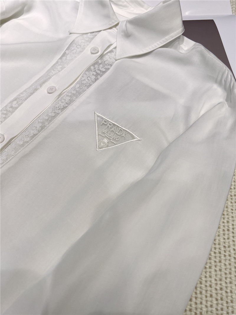 Pra*a tencel linen white shirt replica clothing sites