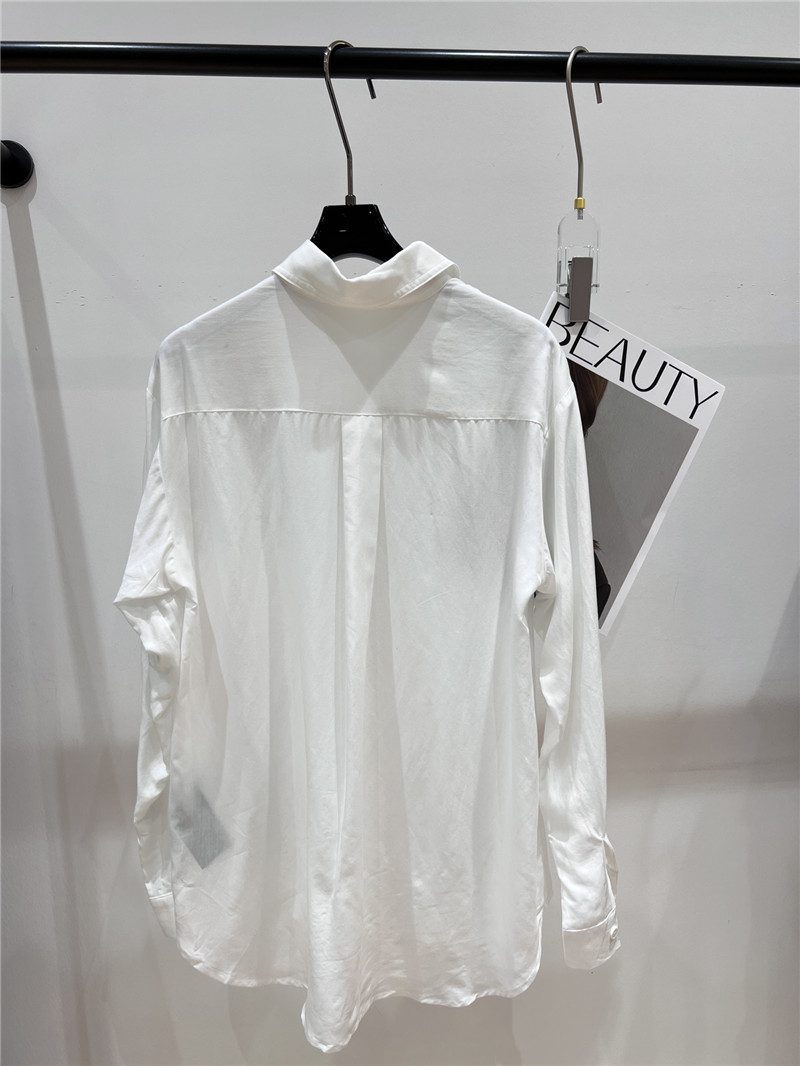 Pra*a tencel linen white shirt replica clothing sites