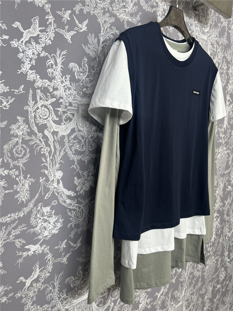 M1um1u layered three-piece long-sleeved t replica clothes