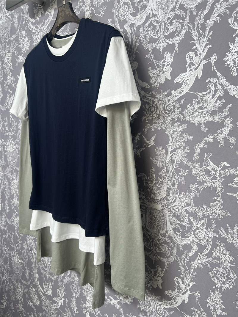 M1um1u layered three-piece long-sleeved t replica clothes