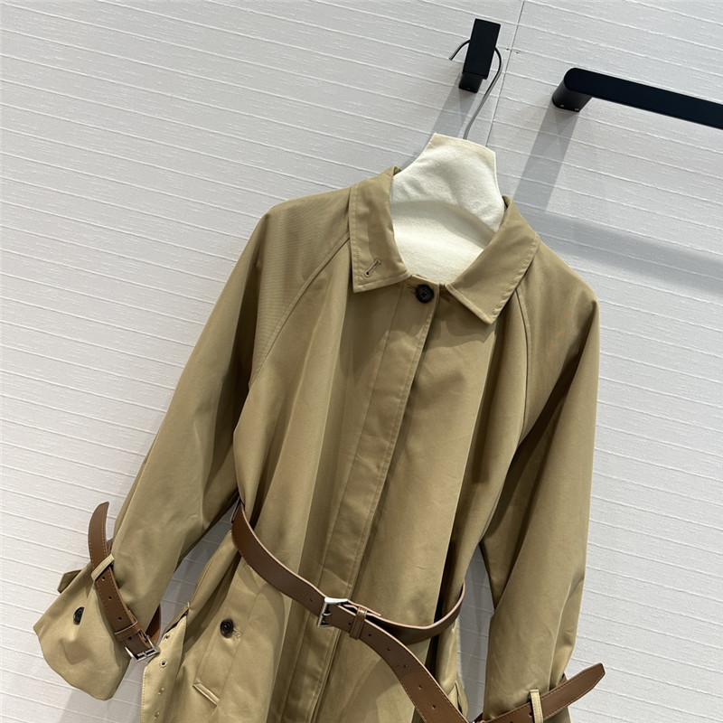 Pra*a waist long trench coat replica designer clothes