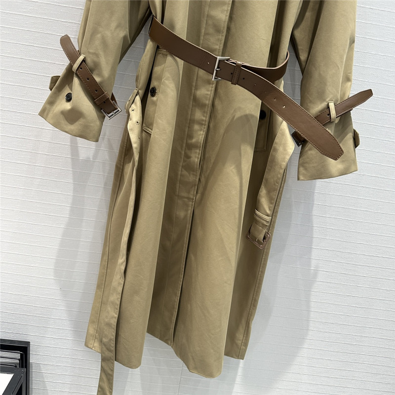 Pra*a waist long trench coat replica designer clothes