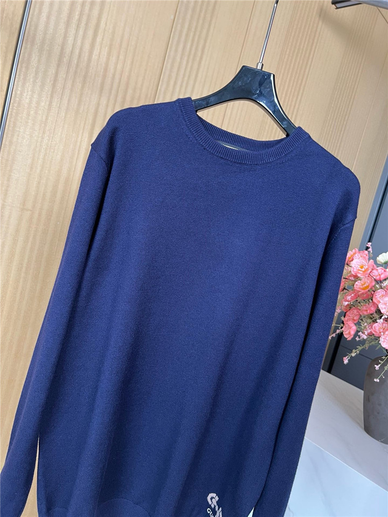 Gvc*1 horsebit intarsia round neck wool sweater replica clothes