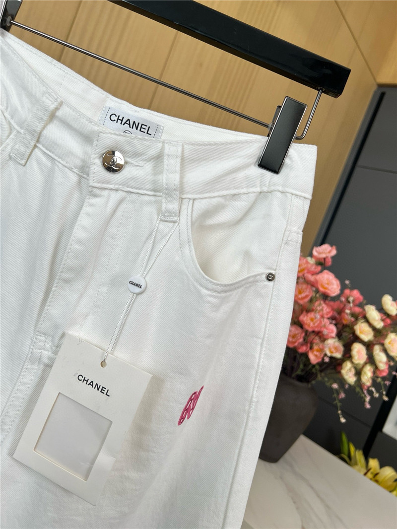 Ch**el white jeans replica d&g clothing