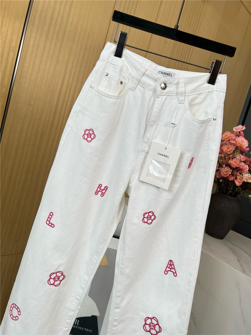 Ch**el white jeans replica d&g clothing