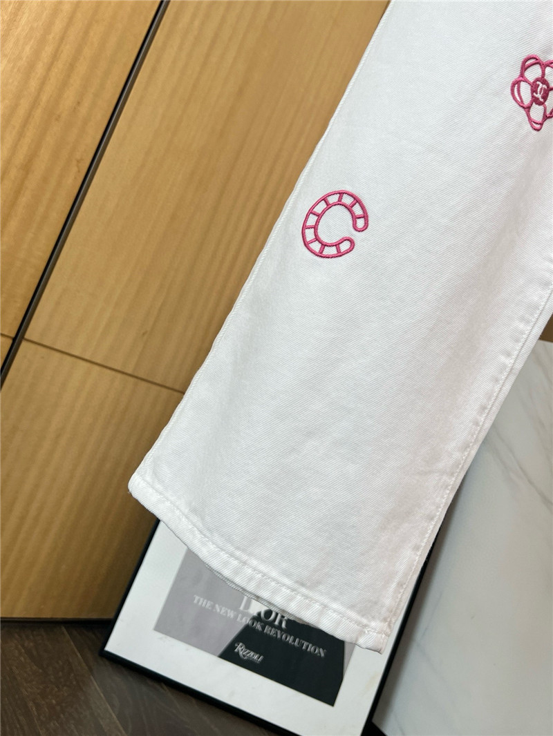 Ch**el white jeans replica d&g clothing