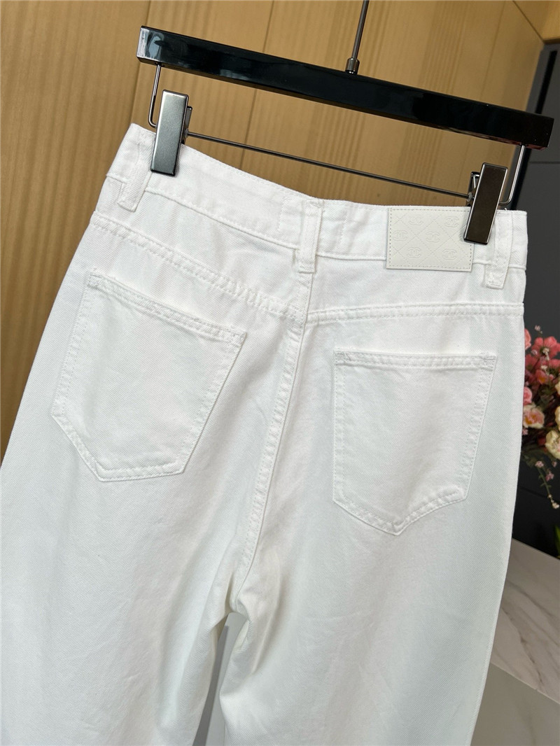 Ch**el white jeans replica d&g clothing