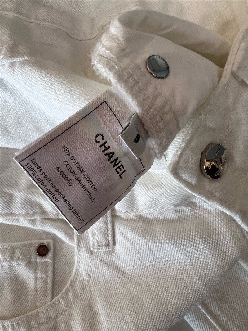 Ch**el white jeans replica d&g clothing