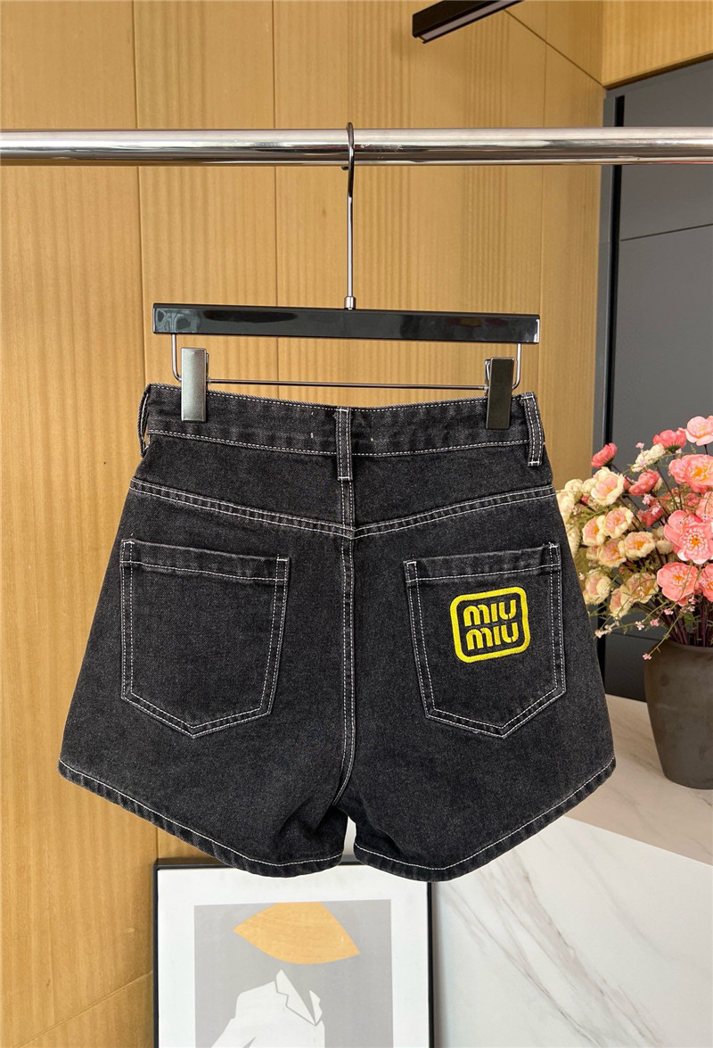 M1um1u black and grey denim shorts replica clothing sites