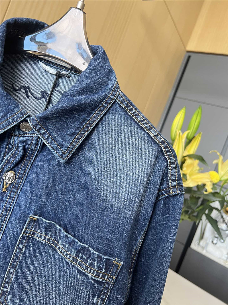 D10r floral slogan embroidered denim jacket replica clothes