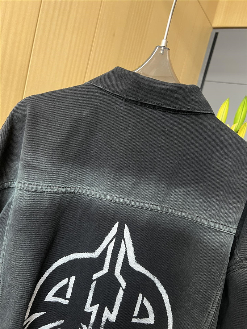 Ba1en*iaga washed printed denim replica clothing