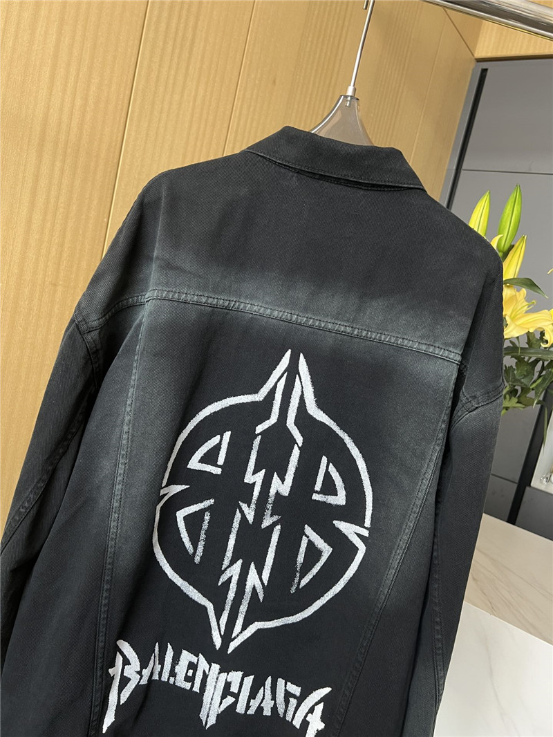 Ba1en*iaga washed printed denim replica clothing