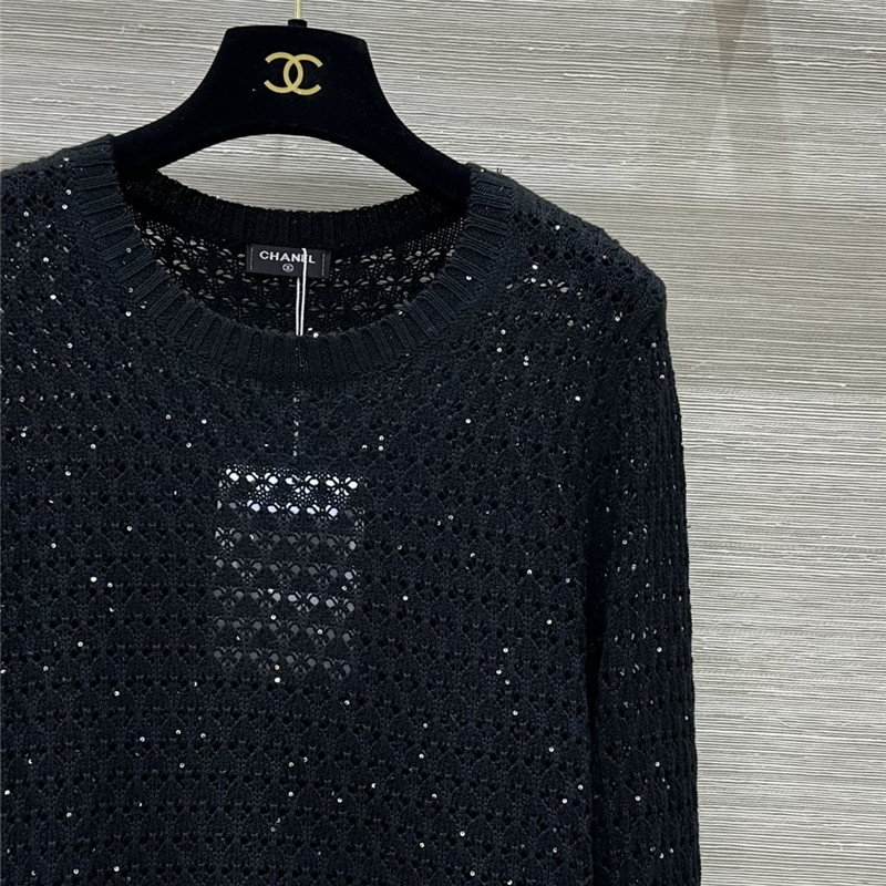 Ch**el hollow crochet top replica clothing sites