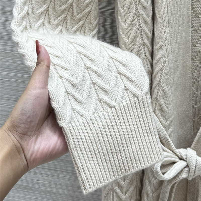 L0r0 P1ana pure cashmere curly tie coat replica clothes