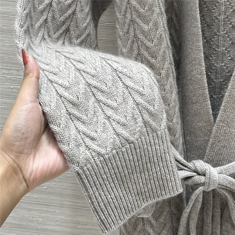 L0r0 P1ana pure cashmere curly tie coat replica clothes